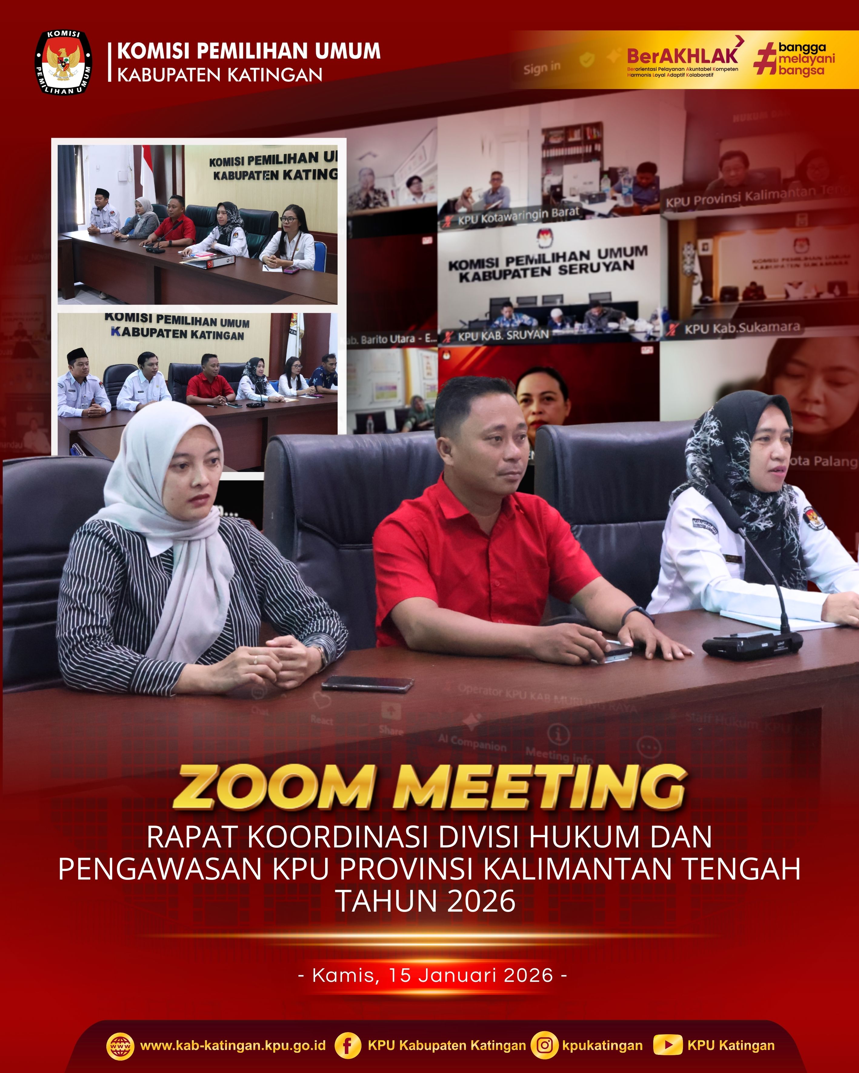 Rapat Koordinasi Divisi Hukum dan Pengawasan KPU Provinsi Kalimantan Tengah, Kamis, 15 Januari 2026.